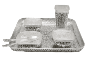 silver Antique Thali Set