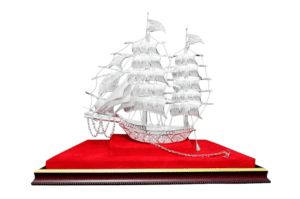 Silver Ship Showpiece